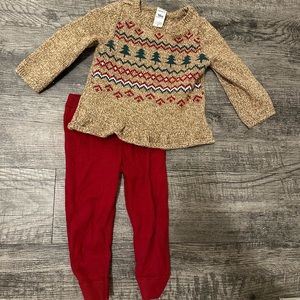 Carter’s baby girl Christmas sweater set